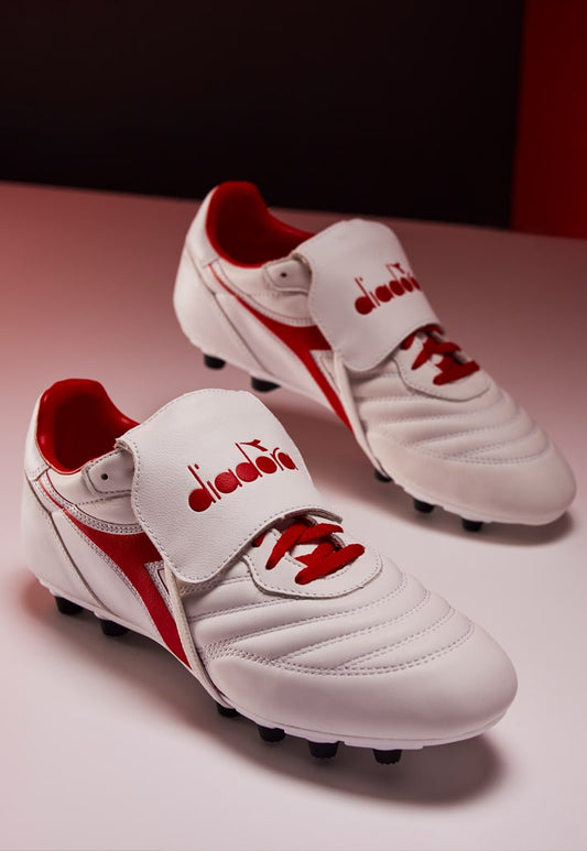 Diadora Brasil Classico: Embrace the Classic Football Style with the Latest "White/Milano Red" Release"